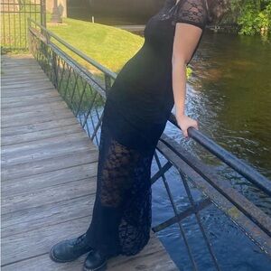 Black Lace Maxi Dress